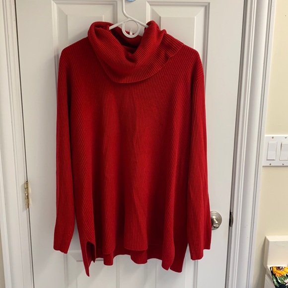 Red, Lane Bryant, cowl-neck sweater, size 22/24. - Picture 1 of 3